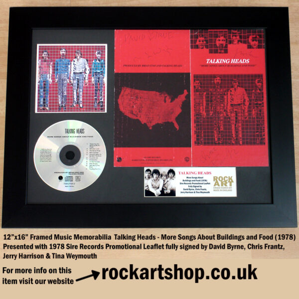TALKING HEADS FULLY AUTOGRAPHED CD MORE SONGS ABOUT DAVID BYRNE