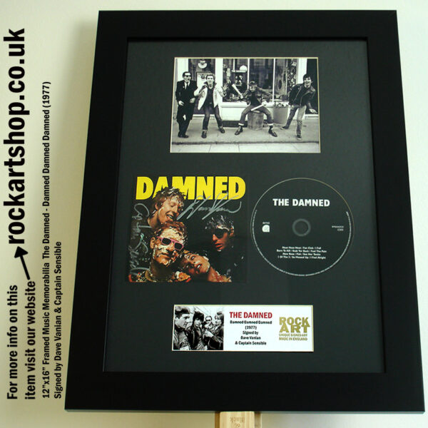 THE DAMNED DEBUT ALBUM SIGNED DAVE VANIAN + CAPTAIN SENSIBLE