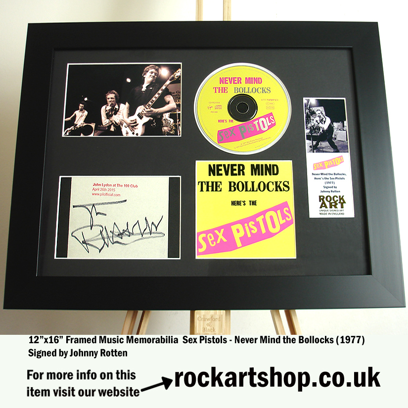 SEX PISTOLS SIGNED JOHNNY ROTTEN NEVER MIND THE BOLLOCKS