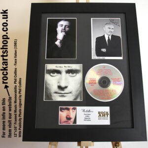 PHIL COLLINS SIGNED FACE VALUE PROMO PHOTO AUTOGRAPHED FRAMED