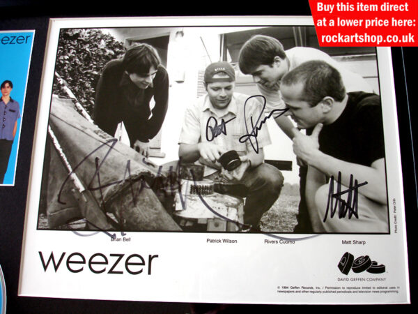Weezer Geffen Autographed 1994 Promo Photo