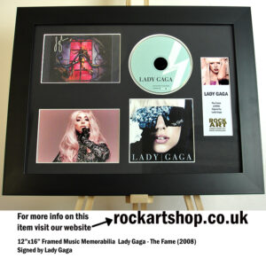 LADY GAGA SIGNED THE FAME AUTOGRAPHED FRAMED POKER FACE