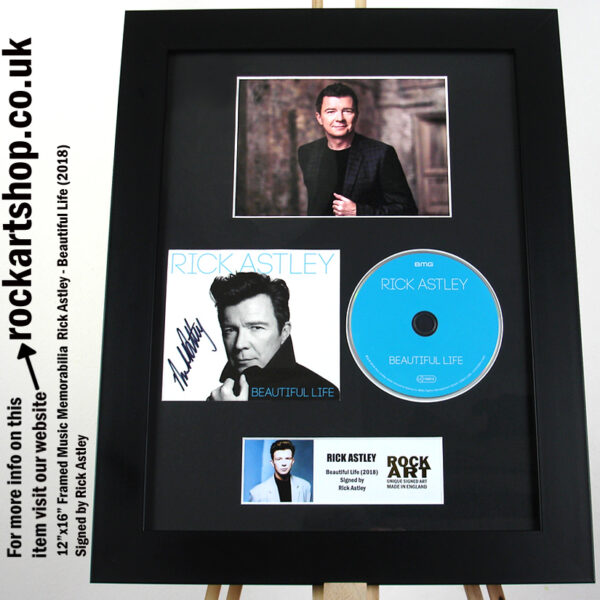 RICK ASTLEY SIGNED BEAUTIFUL LIFE AUTOGRAPHED FRAMED