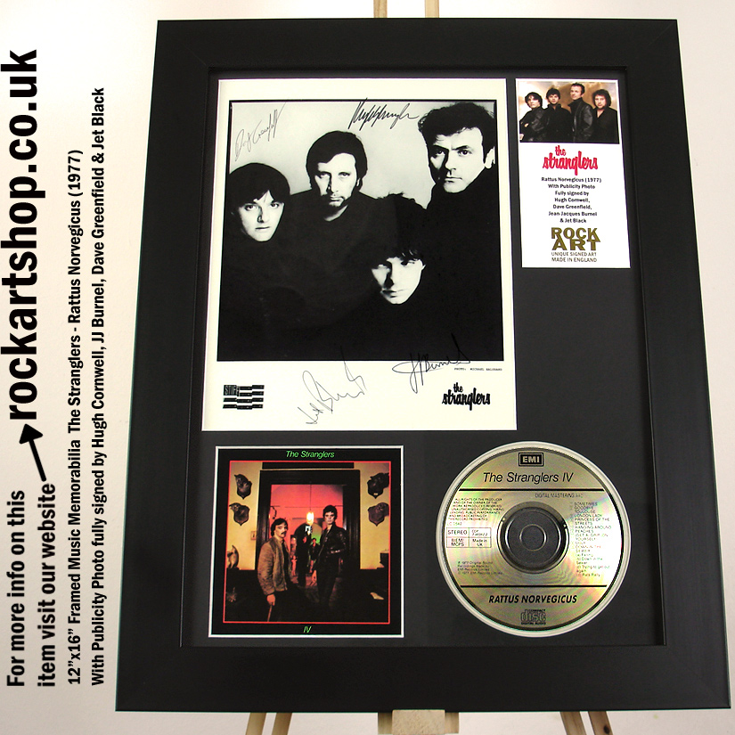 THE STRANGLERS RATTUS FULLY SIGNED HUGH DAVE JJ BURNEL JET BLACK