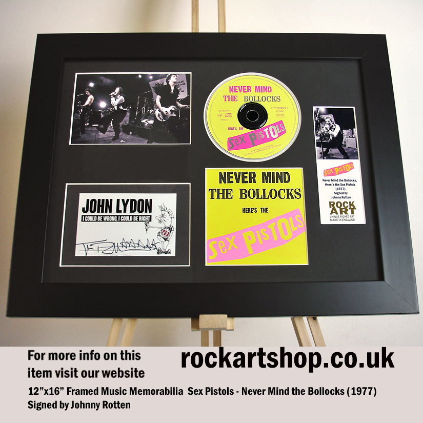 SEX PISTOLS NEVER MIND THE BOLLOCKS SIGNED BY JOHNNY ROTTEN