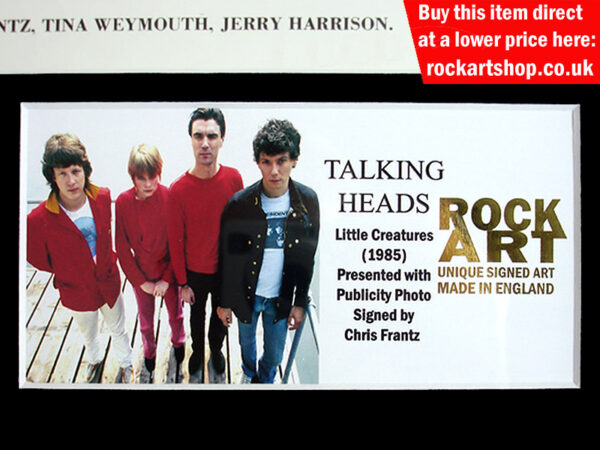 TALKING HEADS SIGNED MUSIC MEMORABILIA