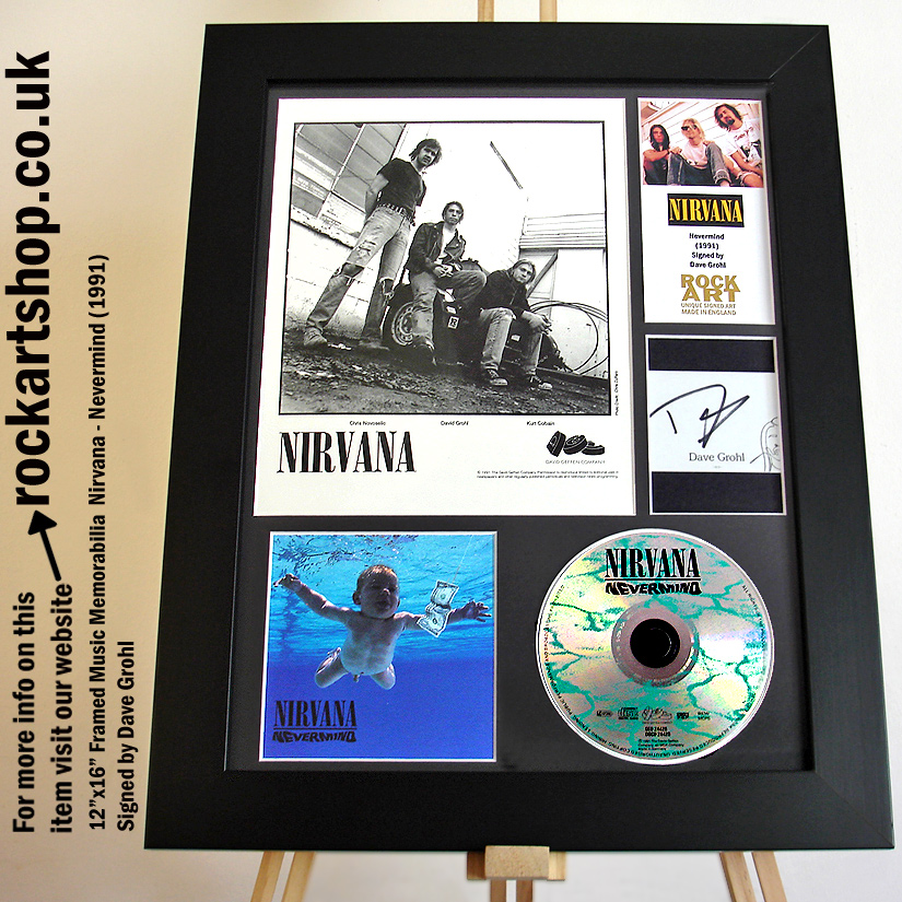 NIRVANA NEVERMIND DAVE GROHL SIGNED MUSIC MEMORABILIA