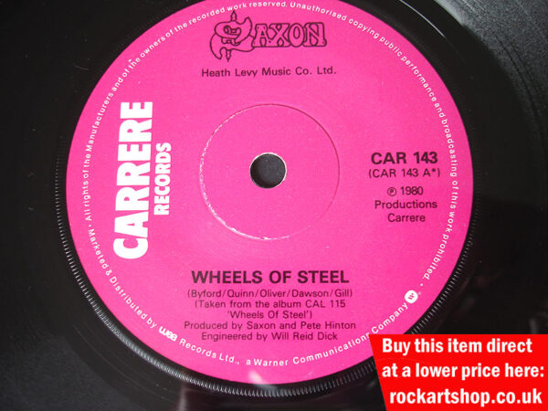 Saxon Signed Wheels of Steel Vinyl Single