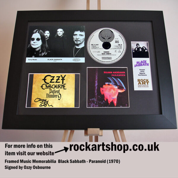 OZZY OSBOURNE PARANOID BLACK SABBATH AUTOGRAPHED MUSIC MEMORABILIA