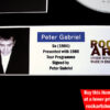 Peter Gabriel Signed Music Memorabilia