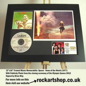 QUEEN NEWS OF THE WORLD BRIAN MAY SIGNED MUSIC MEMORABILIA