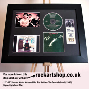 THE SMITHS THE QUEEN IS DEAD JOHNNY MARR SIGNED MUSIC MEMORABILIA