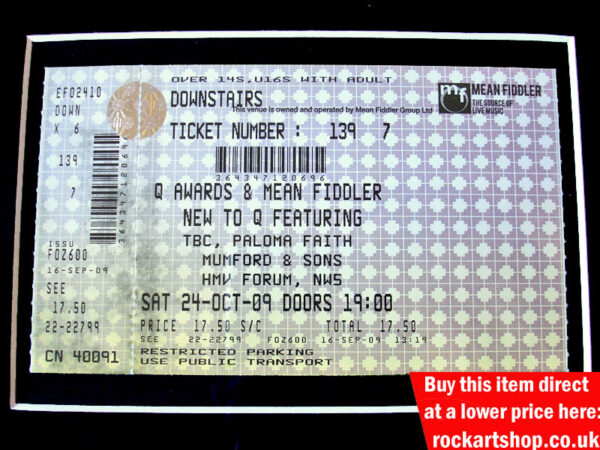MUMFORD & SONS HMV FORUM LONDON TICKET 24.10.09
