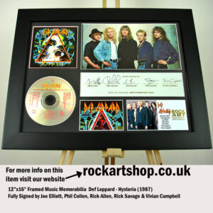 DEF LEPPARD HYSTERIA FULLY SIGNED JOE ELLIOT +RICK+RICK +PHIL+VIVIAN