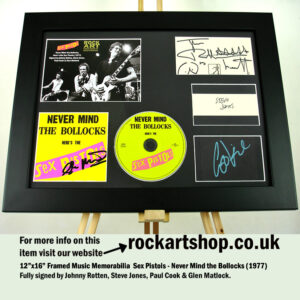 SEX PISTOLS SIGNED JOHNNY ROTTEN +STEVE JONES +PAUL COOK +GLEN MATLOCK