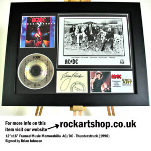 AC/DC SIGNED MUSIC MEMORABILIA THUNDERSTRUCK BRIAN JOHNSON