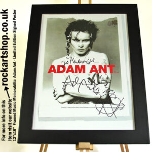 ADAM ANT SIGNED LIMITED EDITION POSTER AUTOGRAPHED 2011