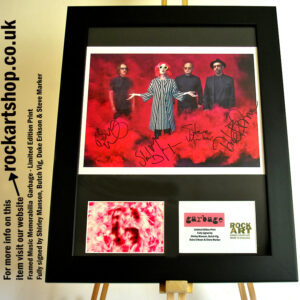 GARBAGE AUTOGRAPHED SHIRLEY MANSON +BUTCH VIG +DUKE +STEVE