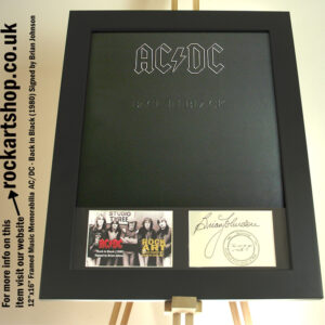 AC/DC BACK IN BLACK VINYL LP AUTOGRAPHED BRIAN JOHNSON