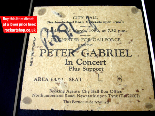 PETER GABRIEL AUTOGRAPHED CONCERT TICKET 3.3.80