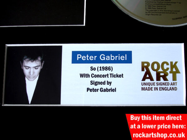 PETER GABRIEL AUTOGRAPHED MUSIC MEMORABILIA
