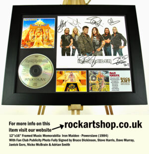 POWERSLAVE IRON MAIDEN FULLY AUTOGRAPHED MUSIC MEMORABILIA