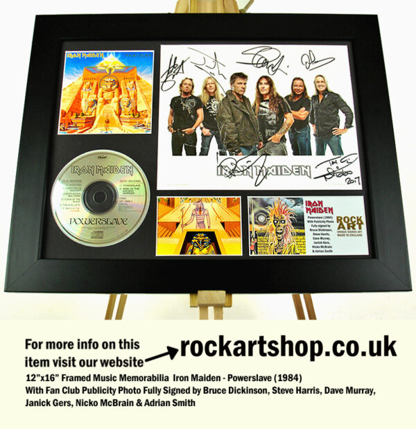 POWERSLAVE IRON MAIDEN FULLY AUTOGRAPHED MUSIC MEMORABILIA