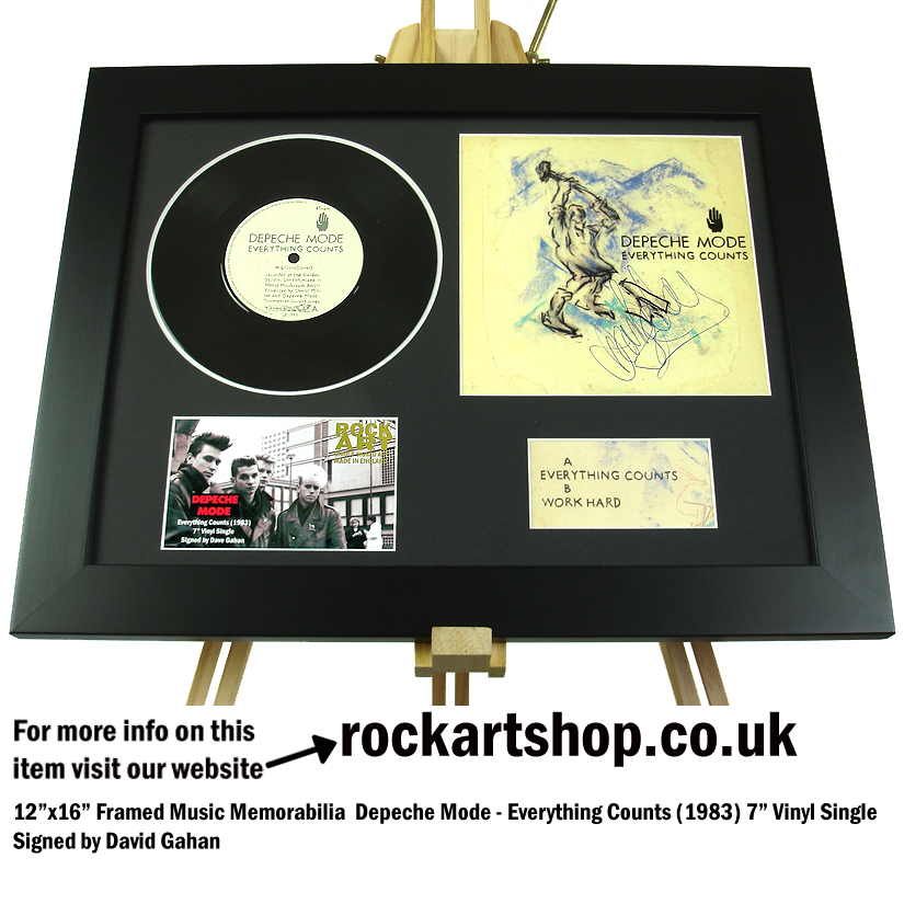 DEPECHE MODE EVERYTHING COUNTS 7″ VINYL SINGLE SIGNED DAVE GAHAN