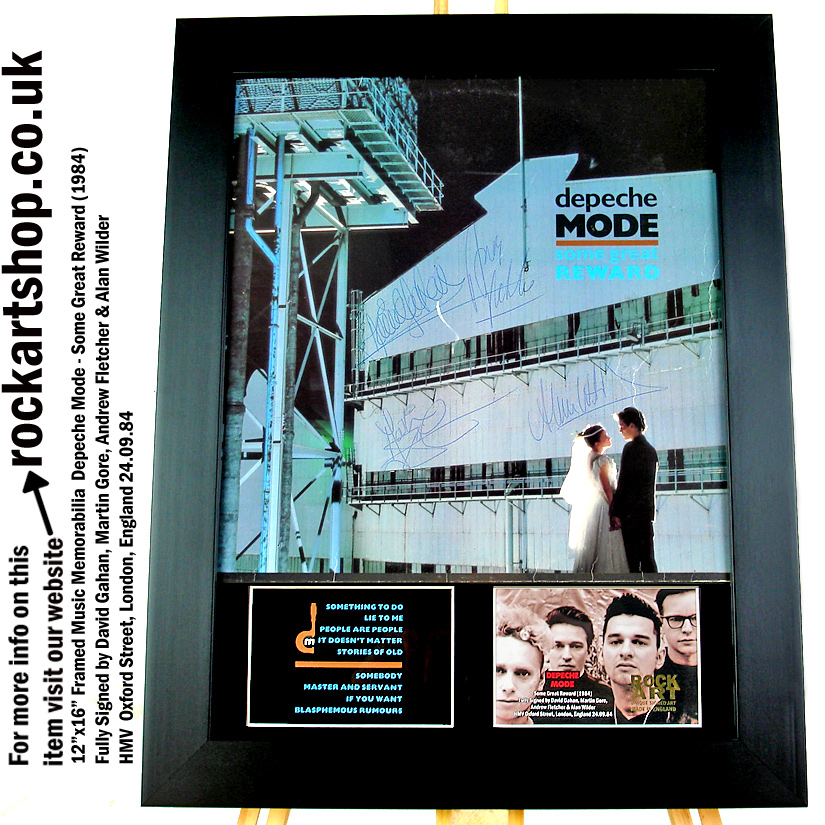 DEPECHE MODE VINYL SIGNED DAVE GAHAN +MARTIN +ANDY +ALAN 1984 +LETTER