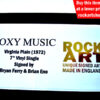 ROXY MUSIC AUTOGRAPHED MUSIC MEMORABILIA