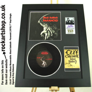 BLACK SABBATH PARANOID VINYL SINGLE AUTOGRAPHED OZZY OSBOURNE