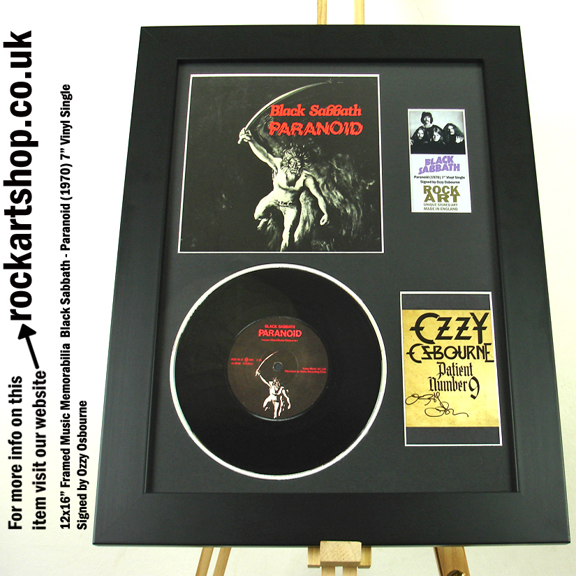 BLACK SABBATH PARANOID VINYL SINGLE AUTOGRAPHED OZZY OSBOURNE