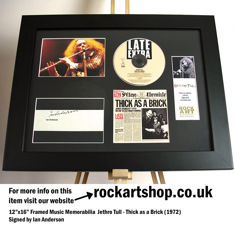 JETHRO TULL SIGNED MUSIC MEMORABILIA IAN ANDERSON THICK AS A BRICK