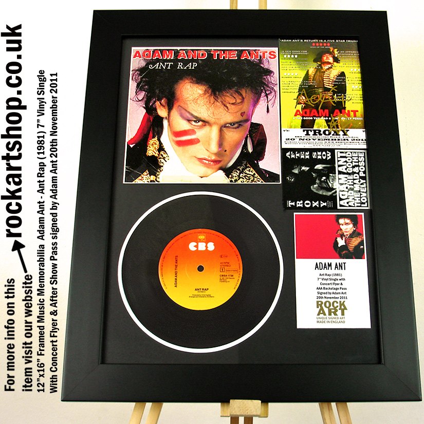 ADAM & THE ANTS AUTOGRAPHED MUSIC MEMORABILIA ANT RAP