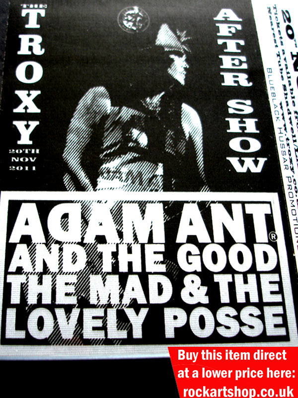 ADAM ANT After Show Pass Troxy 20.11.2011