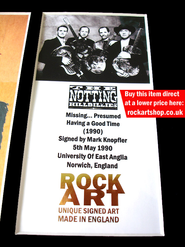 NOTTING HILLBILLIES AUTOGRAPHED MUSIC MEMORABILIA NOTTING HILLBILLIES AUTOGRAPHED MUSIC MEMORABILIA