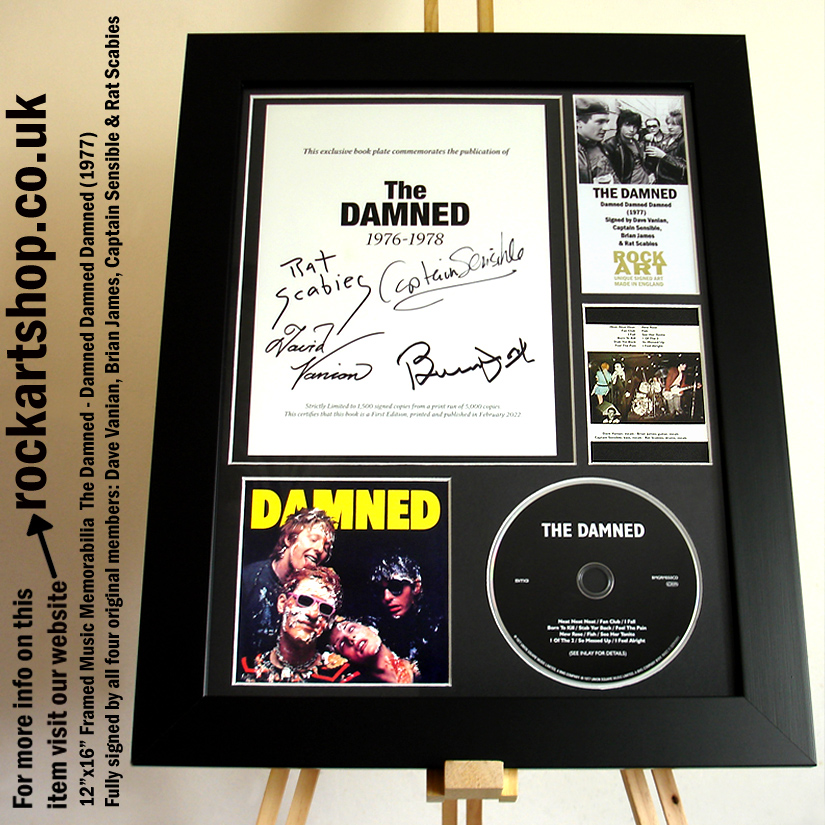 DAMNED SIGNED DAVE VANIAN +BRIAN JAMES +CAPTAIN SENSIBLE +RAT SCABIES