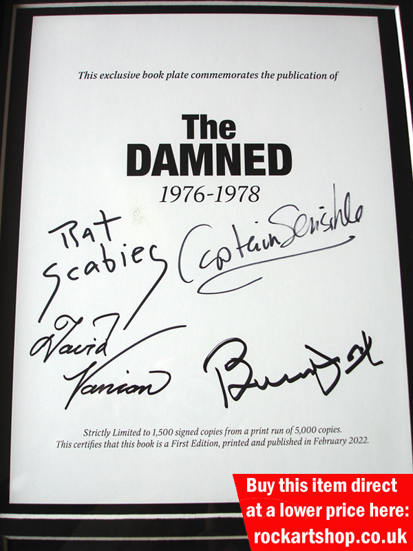 The Damned FULLY SIGNED DAVE VANIAN +BRIAN JAMES +CAPTAIN SENSIBLE +RAT SCABIES