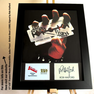 JUDAS PRIEST SIGNED BRITISH STEEL ROB HALFORD AUTOGRAPHED