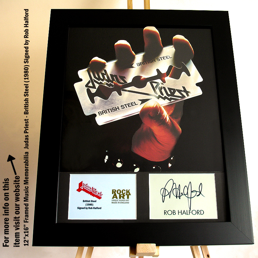 JUDAS PRIEST SIGNED BRITISH STEEL ROB HALFORD AUTOGRAPHED