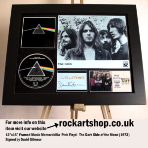 PINK FLOYD SIGNED MUSIC MEMORABILIA DAVID GILMOUR AUTOGRAPHED