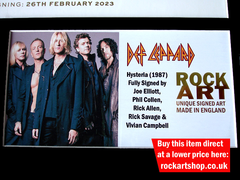 DEF LEPPARD SIGNED MUSIC MEMORABILIA DEF LEPPARD SIGNED MUSIC MEMORABILIA