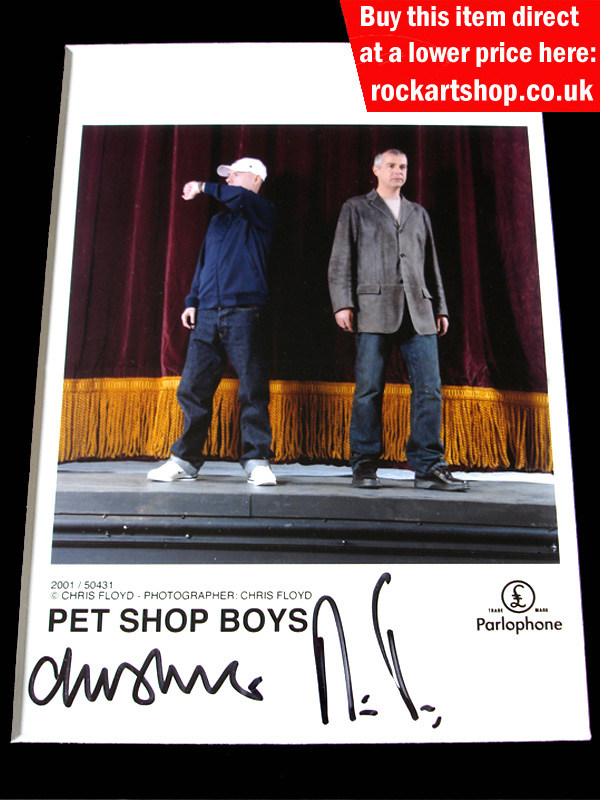 NEIL TENNANT CHRIS LOWE SIGNED EMI PUBLICITY PHOTO