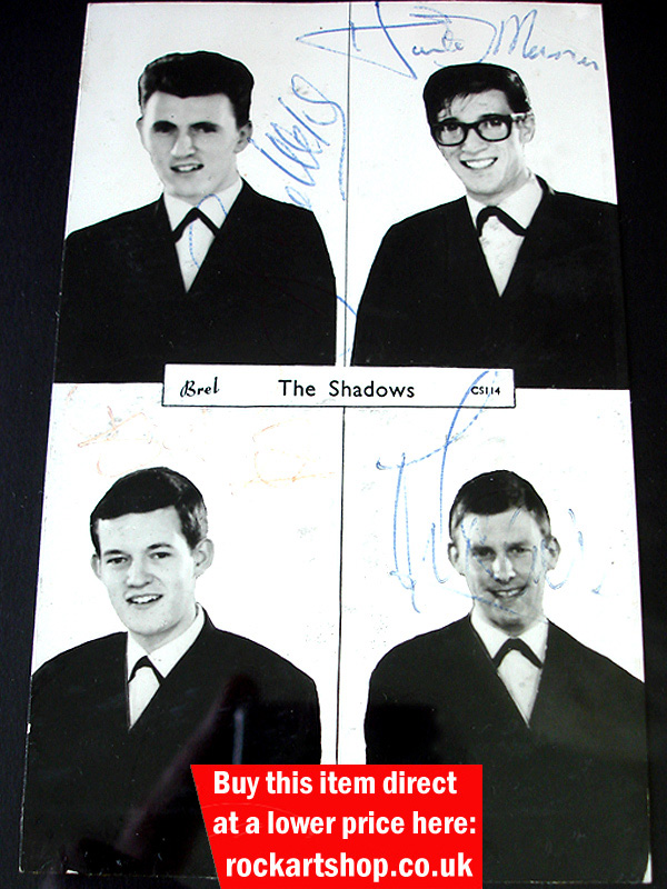The Shadows Signed 1962 Brel Publicity Photo The Shadows Signed 1962 Brel Publicity Photo