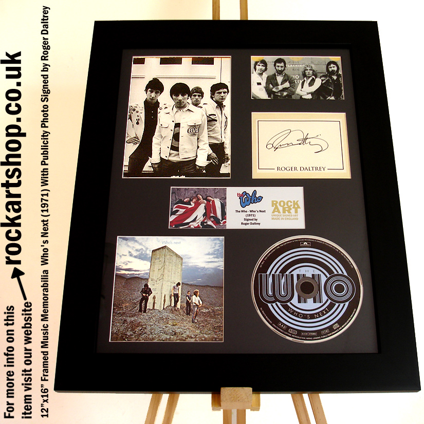 THE WHO SIGNED MUSIC MEMORABILIA ROGER DALTREY WHO'S NEXT