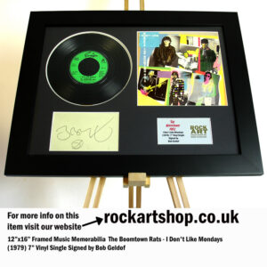 BOOMTOWN RATS SIGNED MUSIC MEMORABILIA BOB GELDOF AUTOGRAPHED