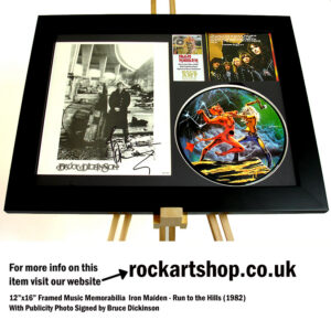 IRON MAIDEN RUN TO THE HILLS VINYL SIGNED BRUCE DICKINSON