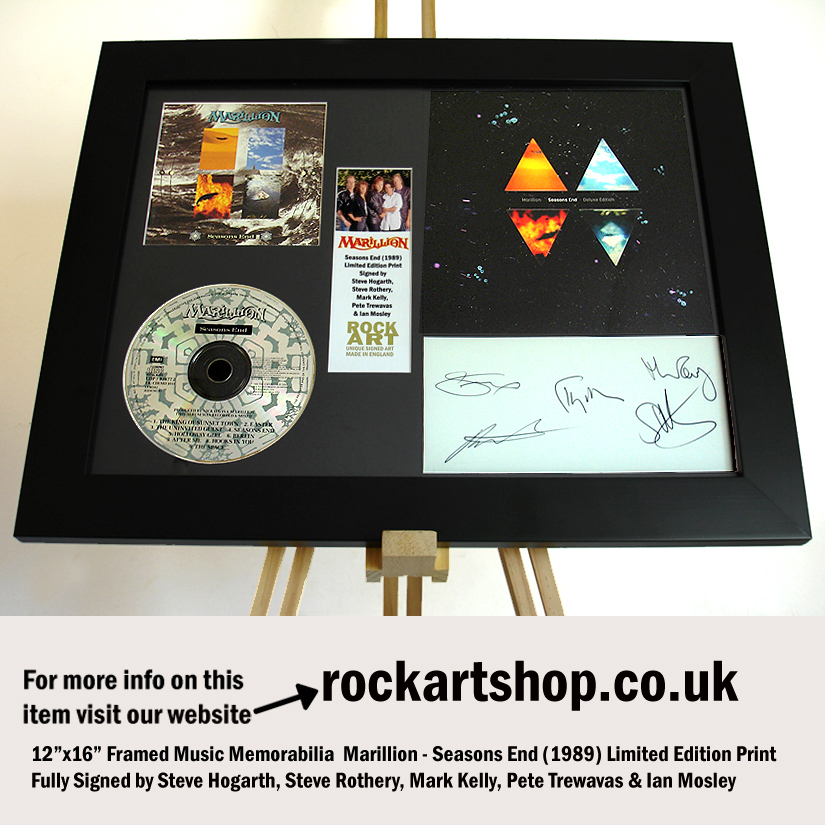 MARILLION FULLY AUTOGRAPHED MUSIC MEMORABILIA SEASONS END