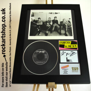 SEX PISTOLS ANARCHY IN THE UK VINYL SINGLE SIGNED GLEN MATLOCK