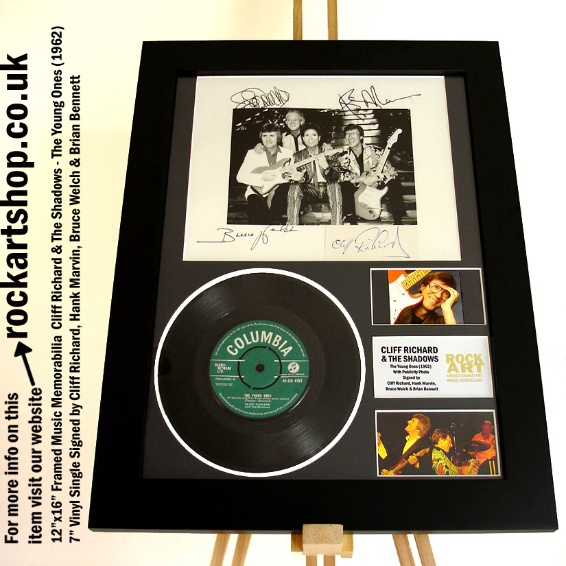 THE SHADOWS SIGNED SIGNED CLIFF RICHARD +HANK MARVIN +BRUCE +BRIAN